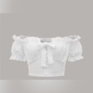 🤍🌙 sexy white eyelet off the shoulder top - 90s - whimsigoth - witchy